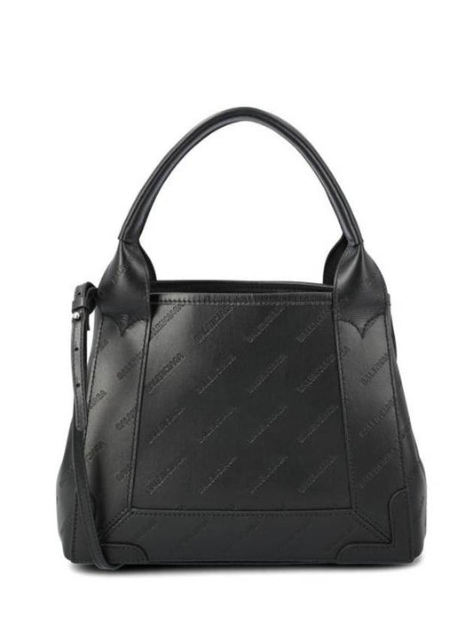 Luxury Balenciaga Trending 2025 Navy XS Embossed Logo Tote Bag Black