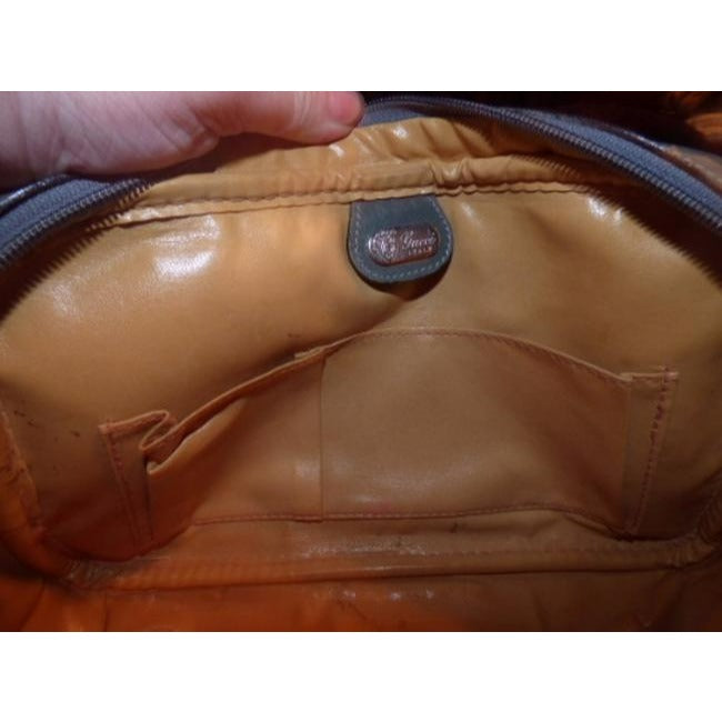 Gucci   Grey With Pinkish Red Logo Leather Canvas Cross Body Bag