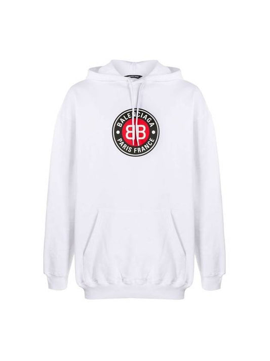 Luxury Balenciaga Trending 2025 Round Logo Print Hoodie White