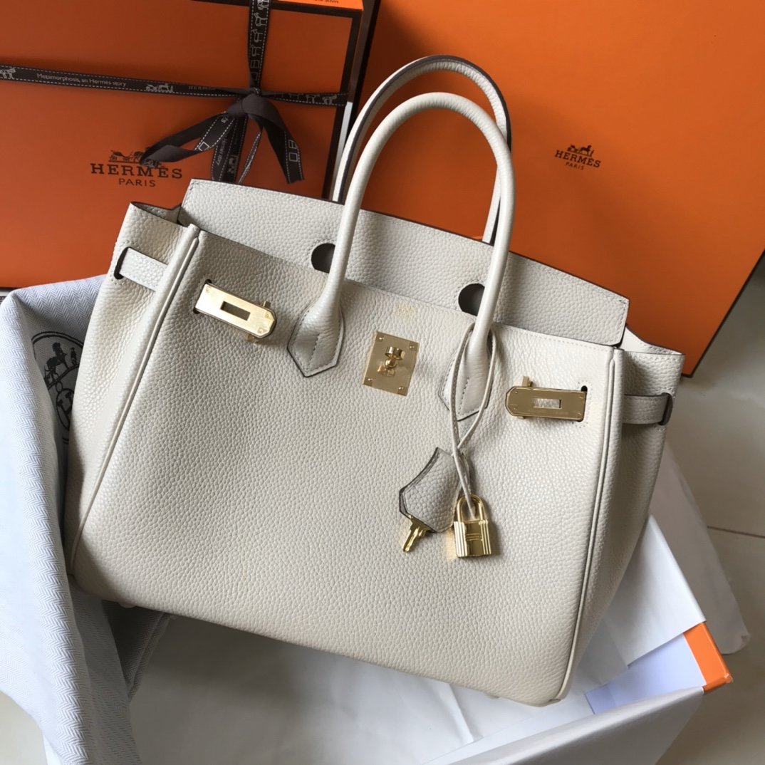 Top Quality Birkin Cream With Gold Hardware Bag For Women, Handbags, Shoulder Bags 30cm/12in