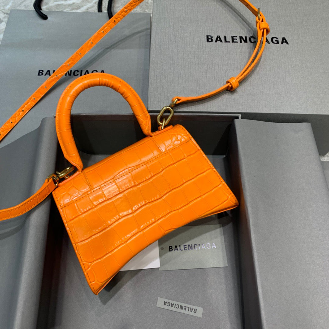 Top Quality Hourglass XS Handbag In Orange, For Women,  Bags 7.4in/19cm