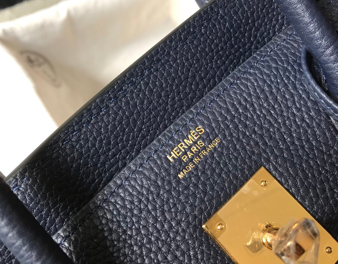 Top Quality Birkin Dark Blue For Women Gold-Toned Hardware 11in/30cm