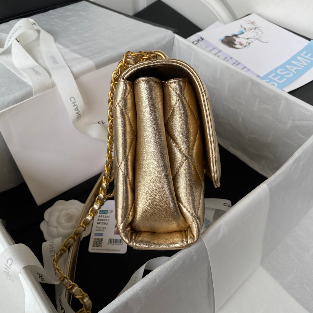 CHLFlap Bag Small Gold Bag For Women 15cm/6in