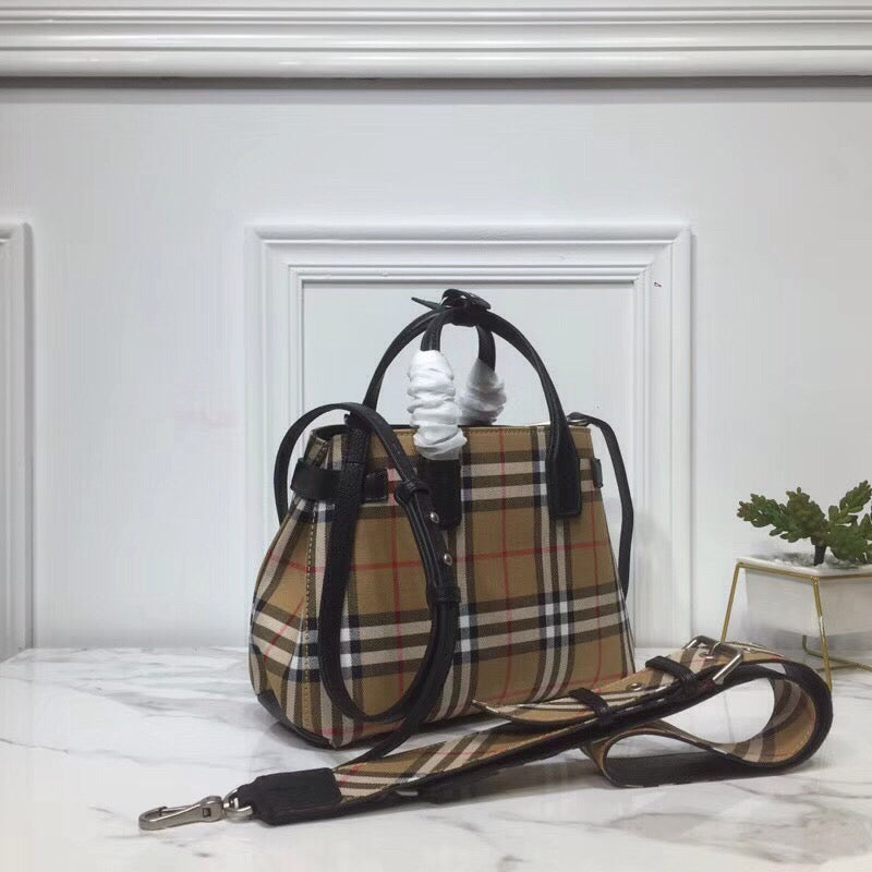 Top Quality Small Banner  Check And Tote Black For Women, Womenâs Bags 10.5in/26cm