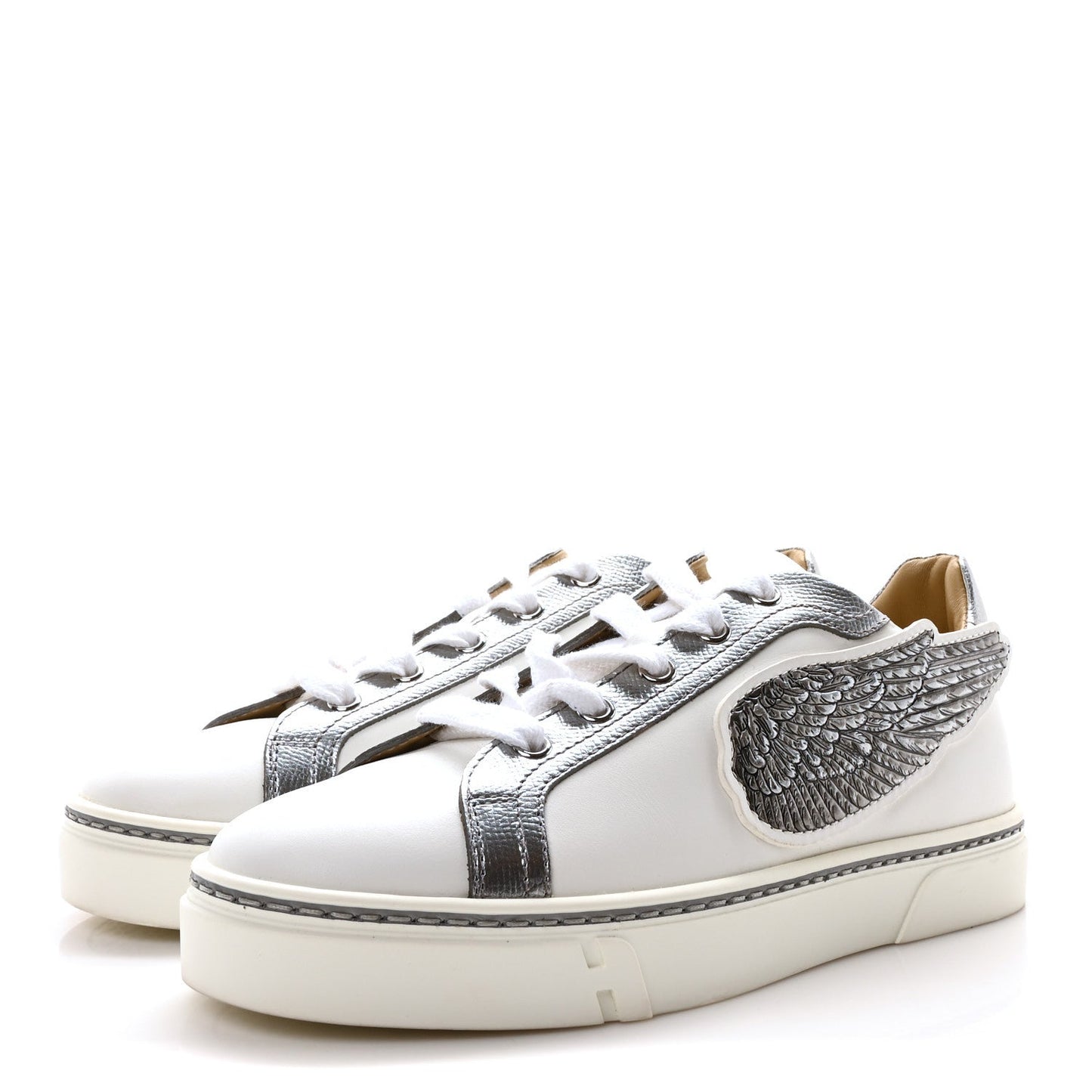 Hermes Calfskin Epsom Womens Velvet Sneakers 36 White Silver