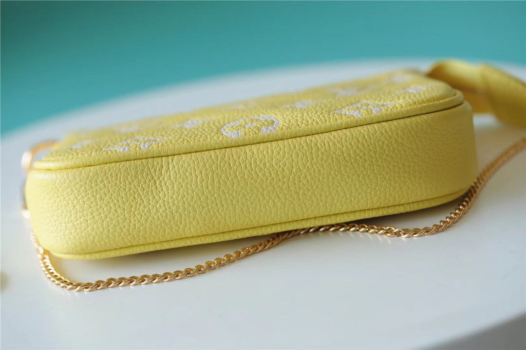 Top Quality Mini Pochette Accessoires Monogram Empreinte Lemon Curd Yellow For Women,  Shoulder And Crossbody Bags 15.5cm/6.1in Top Quality M46129