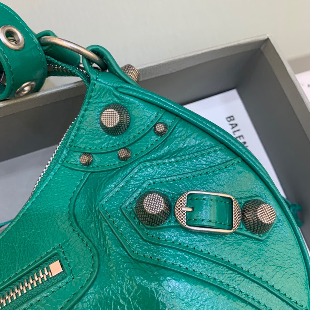 Top Quality Le Cagole XS Shoulder Bag In Dark Green, For Women,  Bags 13in/33cm
