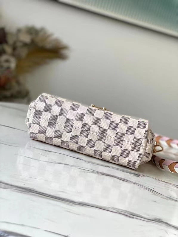 Top Quality Croisette Damier Azur Canvas Pink For Women, WoHandbag, Shoulder And Crossbody Bags 9.8in/25cm Top Quality N50053
