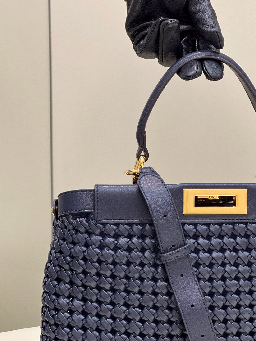 Top QualityTop Quality Mujer Peekaboo Iconic Navy Blue Bag For Woman 33cm/13in