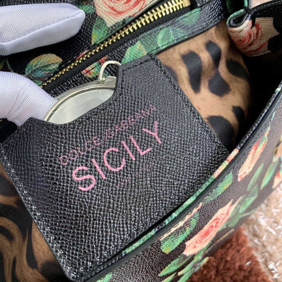 Top Quality MeTop Qualityum Sicily Handbag Unique Print Motifs Muticolour For Women 10.2in/26cm Top Quality