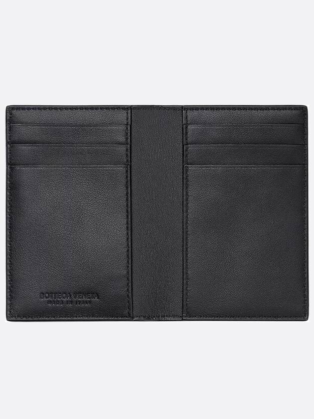 Luxury Bottega Veneta Intrecciato Flap Card Case Black