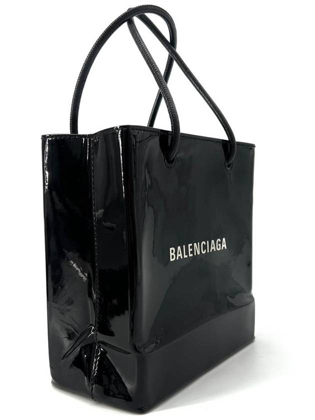 Luxury Balenciaga Trending 2025 Square patent tote bag XXS 572411