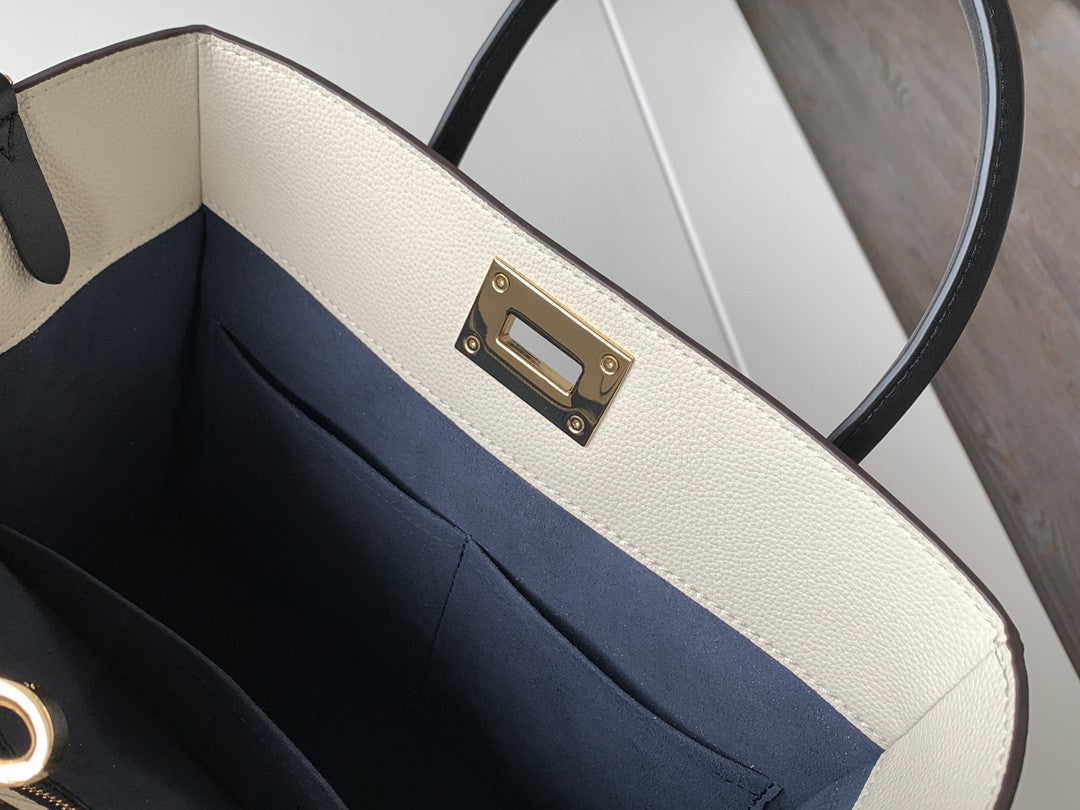 Top Quality On My Side MM Tote Bag Monogram Canvas Navy Blue For Women,  Shoulder Bags 12in/31cm Top Quality M55933