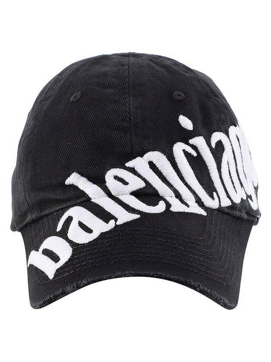 Luxury Balenciaga Trending 2025 Diagonal Logo Ball Cap Black