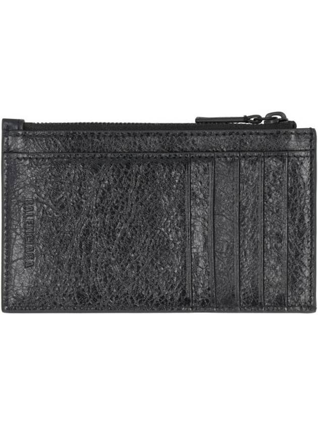 Luxury Balenciaga Trending 2025 Le Cagole Leather Card Wallet Black