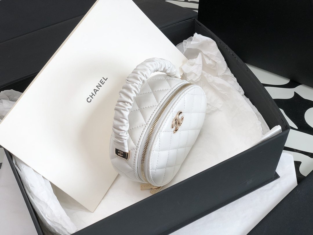 CHLVanity Case Shiny Gold White Bag For Women 9.5cm/3.7in