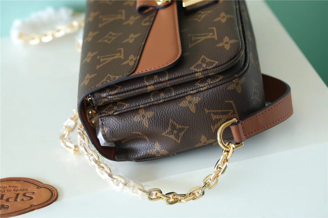 Top Quality Marceau Monogram Canvas Caramel Brown For Women,  Shoulder and Crossbody Bags 9.6in/24.5cm Top Quality M46127