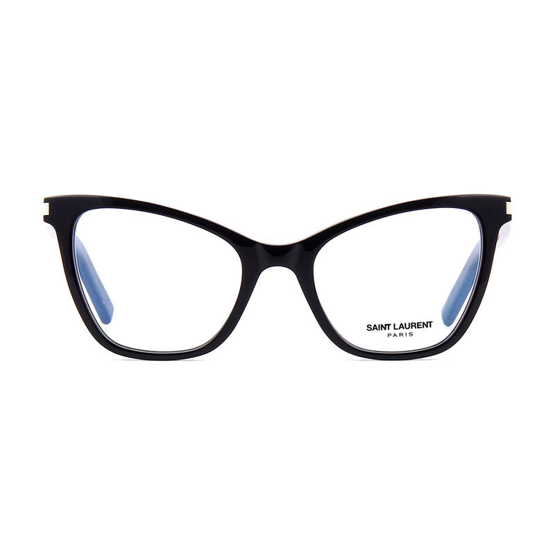 Saint Laurent Eyeglasses Cat Eye Full Rim, Black Frame and Clear Demo Lenses Lens SL219001
