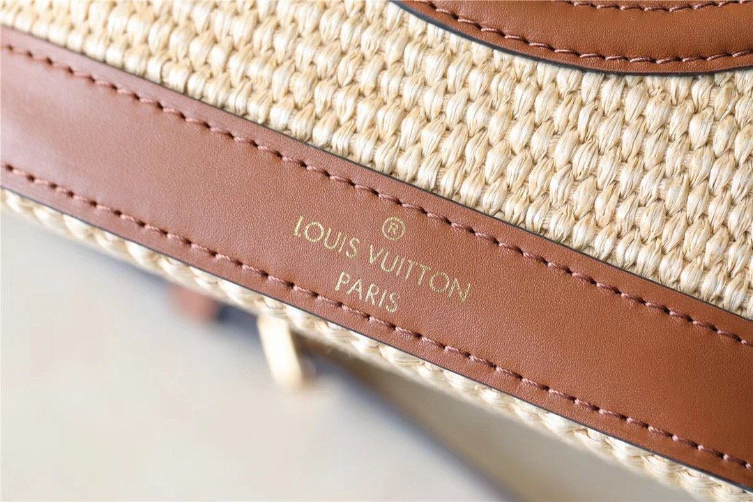 Top Quality Petit Bucket Raffia Caramel Brown For Women, Womens Bags, Shoulder And Crossbody Bags 9.4in/24cm Top Quality M59961