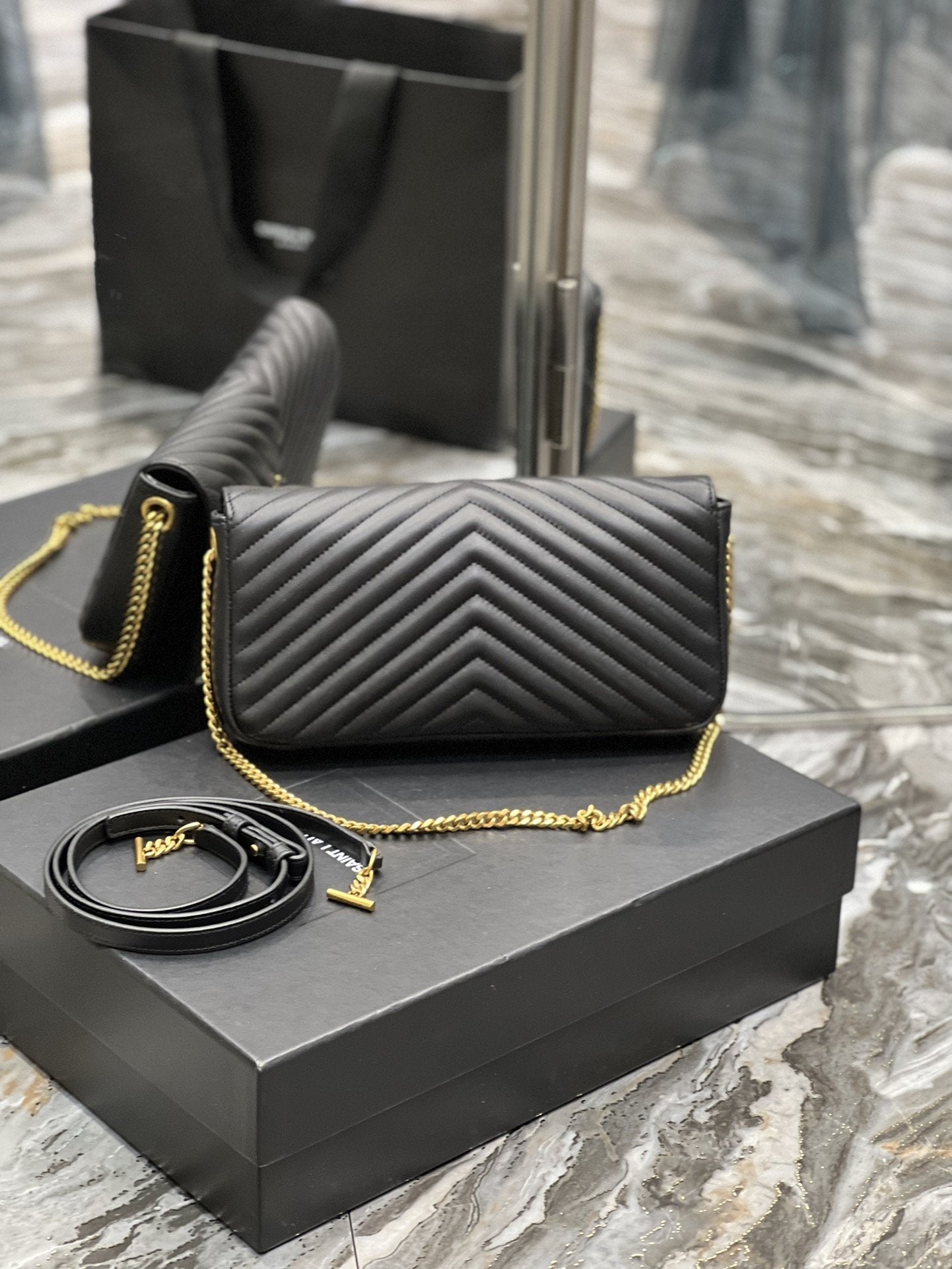 Top Quality Kata 99 Chain Bag Black With Gold Hardware For Women 10.2in/26cm YSL