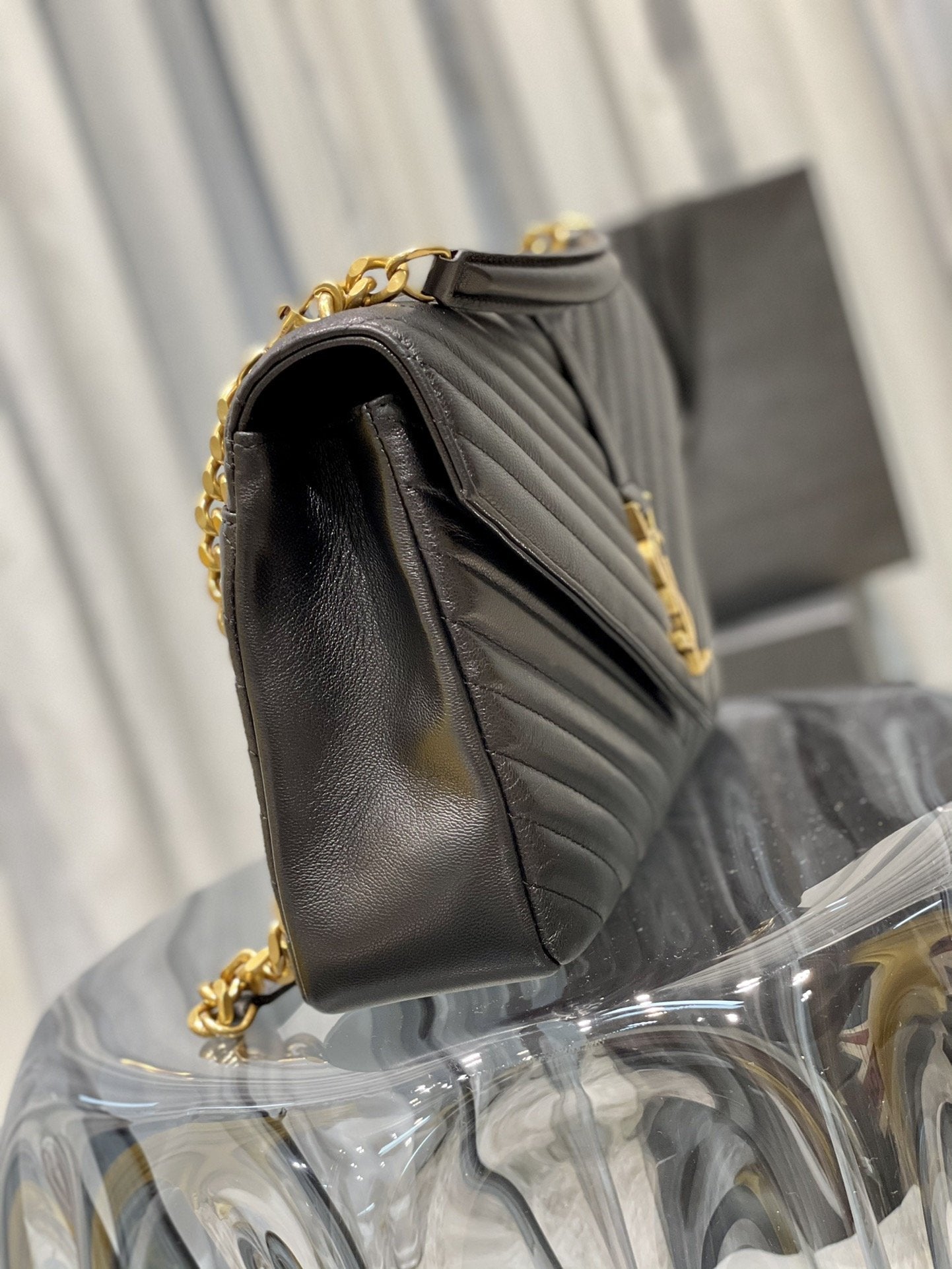 Top Quality College Large Chain Bag Black With Gold Hardware For Women 12.6in/32cm YSL 600278BRM071000