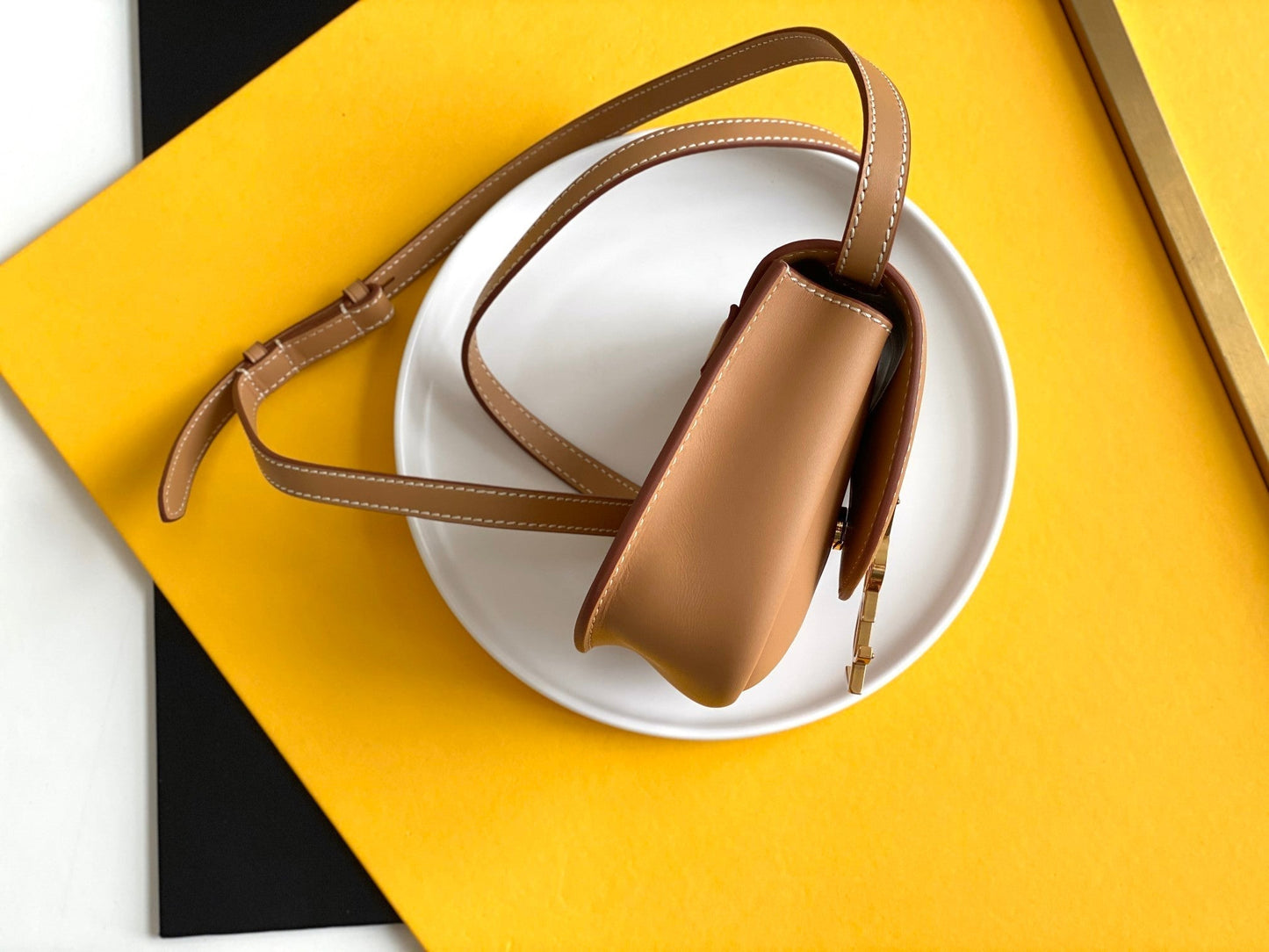 Top Quality Kaia Small Satchel Bag With Gold Hardware Brown 7.2in/18cm For Women YSL