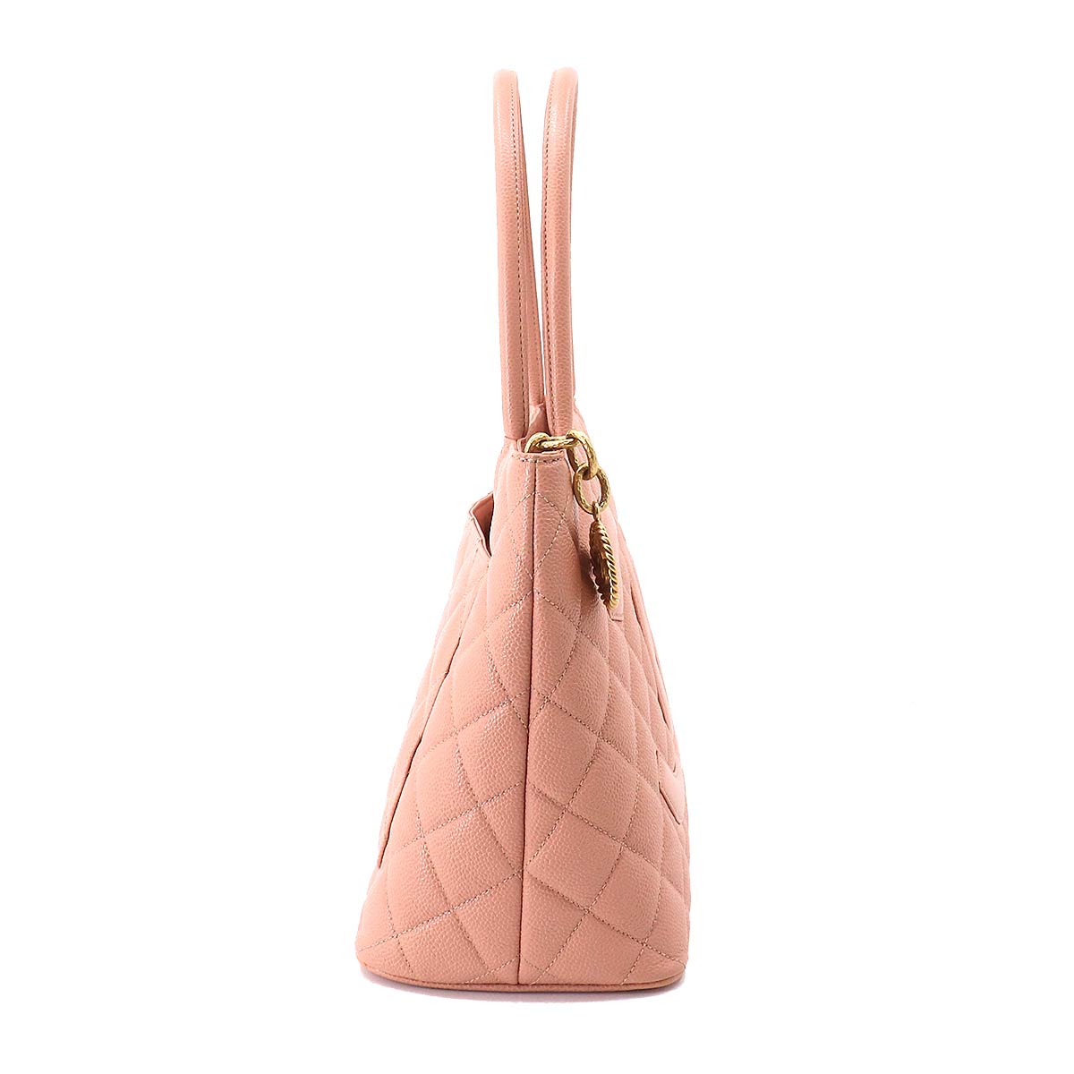 Chanel Reissue Tote Bag Caviar Skin Leather Pink Gold Metal Fittings