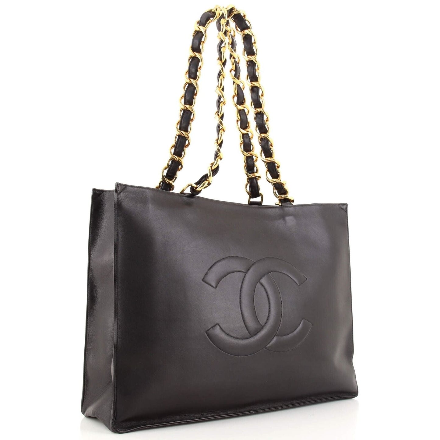 Chanel   CC Chain Tote Lambskin Large Black