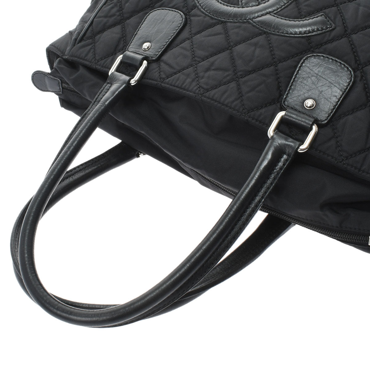 Chanel Paris New York Line Black/Silver Hardware Nylon Tote Bag