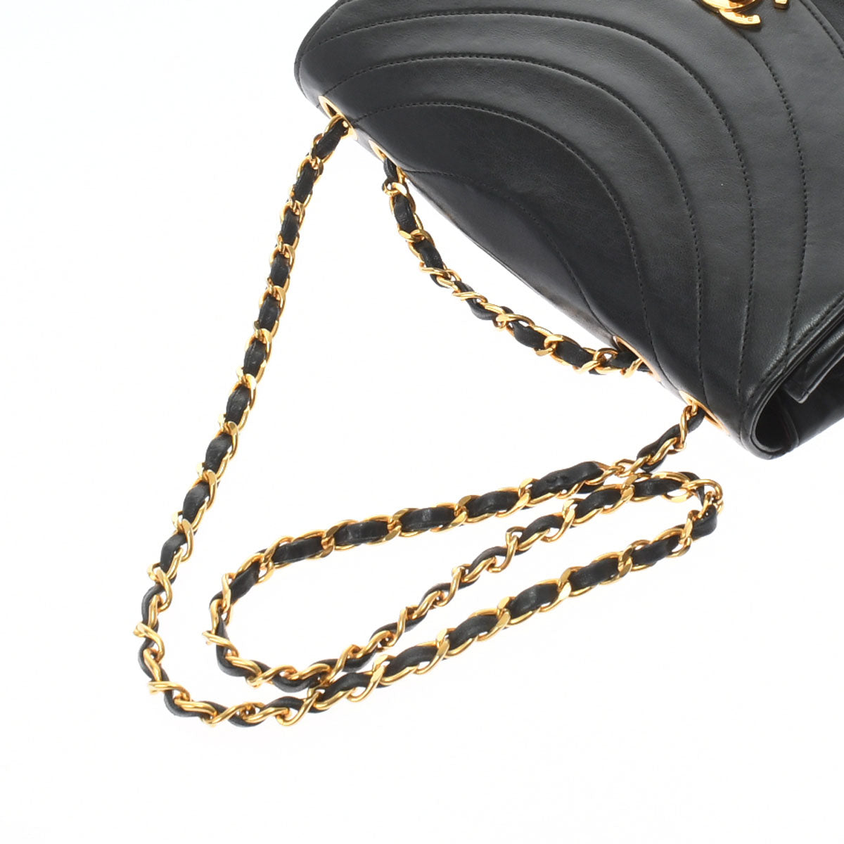 Chanel Chain Shoulder Black Gold Hardware 01 Lambskin Shoulder Bag