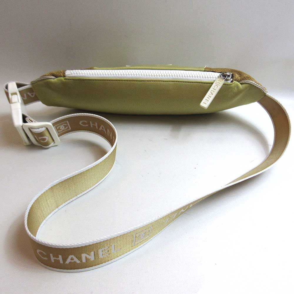 Chanel Nylon Waist Pouch Body Bag Beige  d