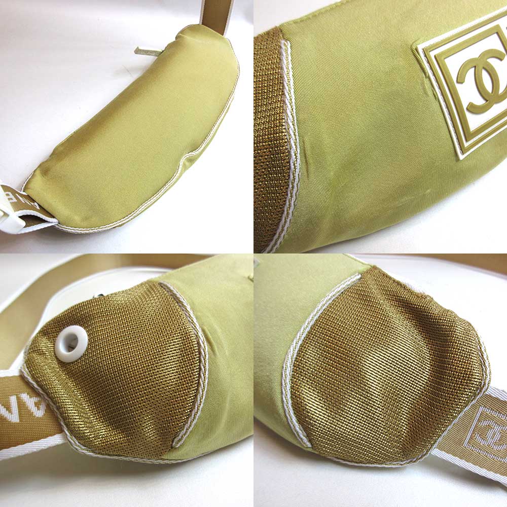 Chanel Nylon Waist Pouch Body Bag Beige  d