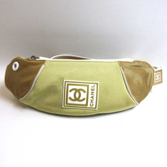 Chanel Nylon Waist Pouch Body Bag Beige  d