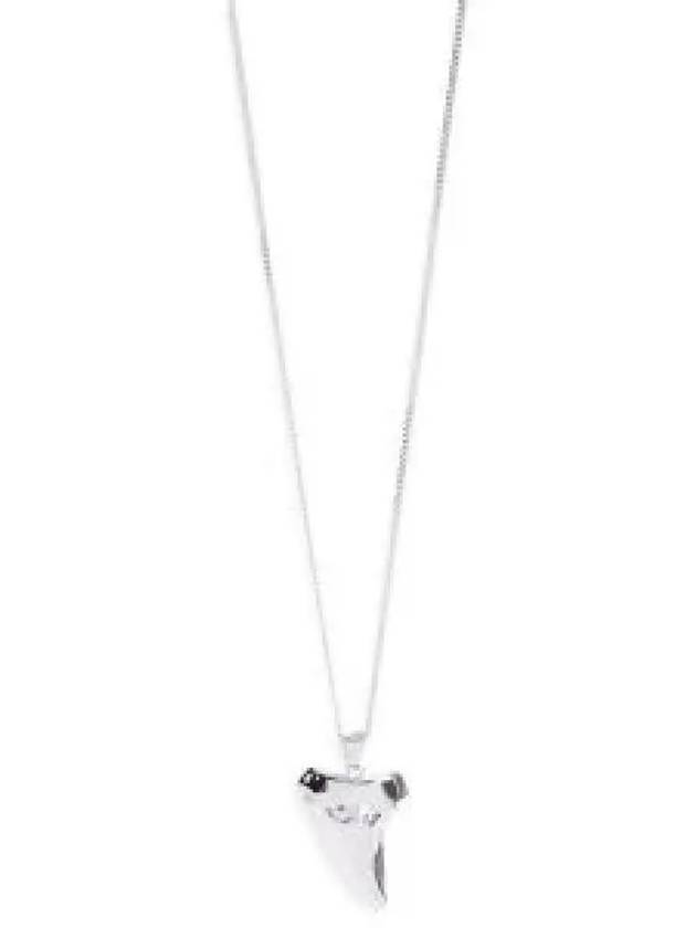 Luxury Saint Laurent Trending 2025 Shark Tooth Necklace Silver