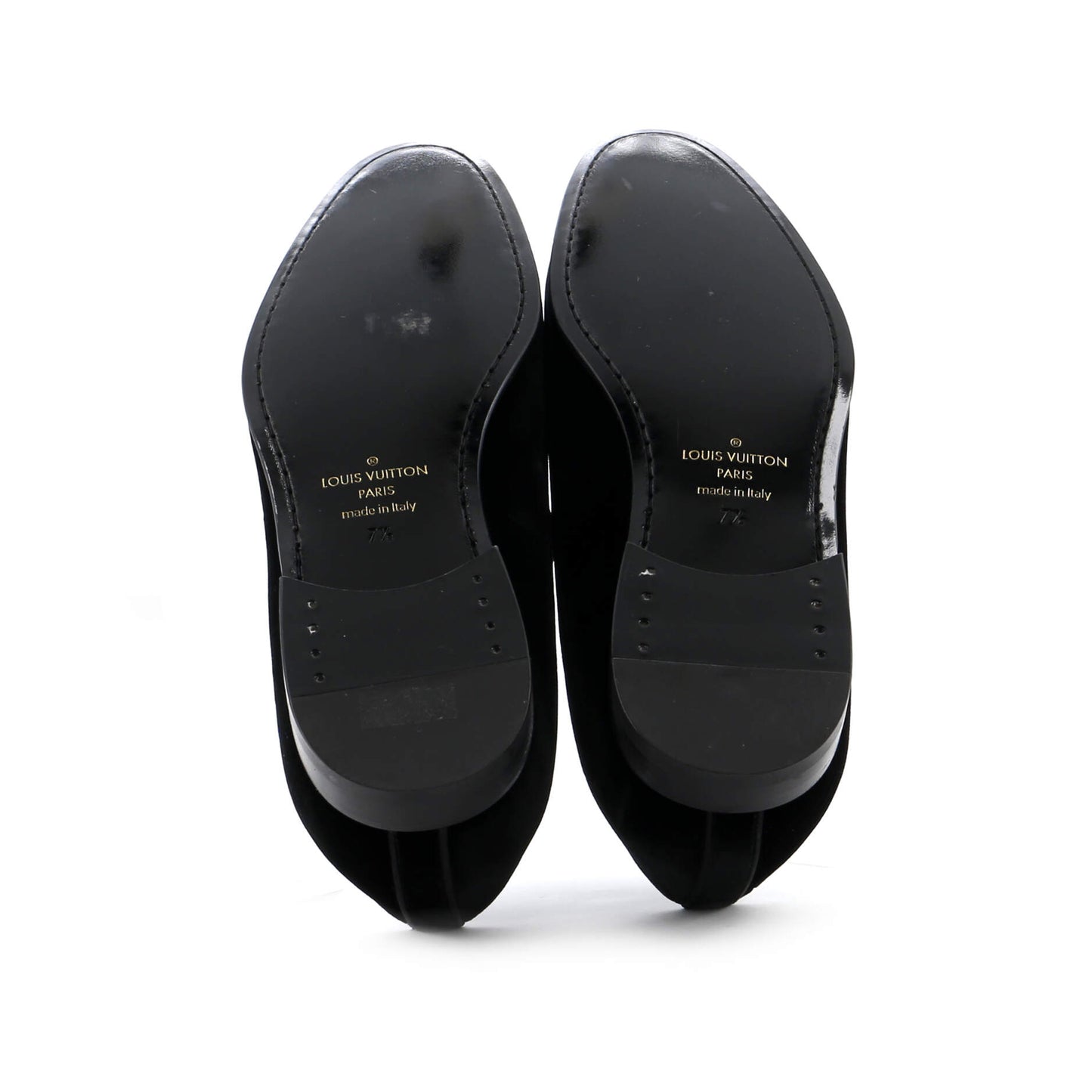 Louis Vuitton Men's Logo Loafers Embroidered Velvet