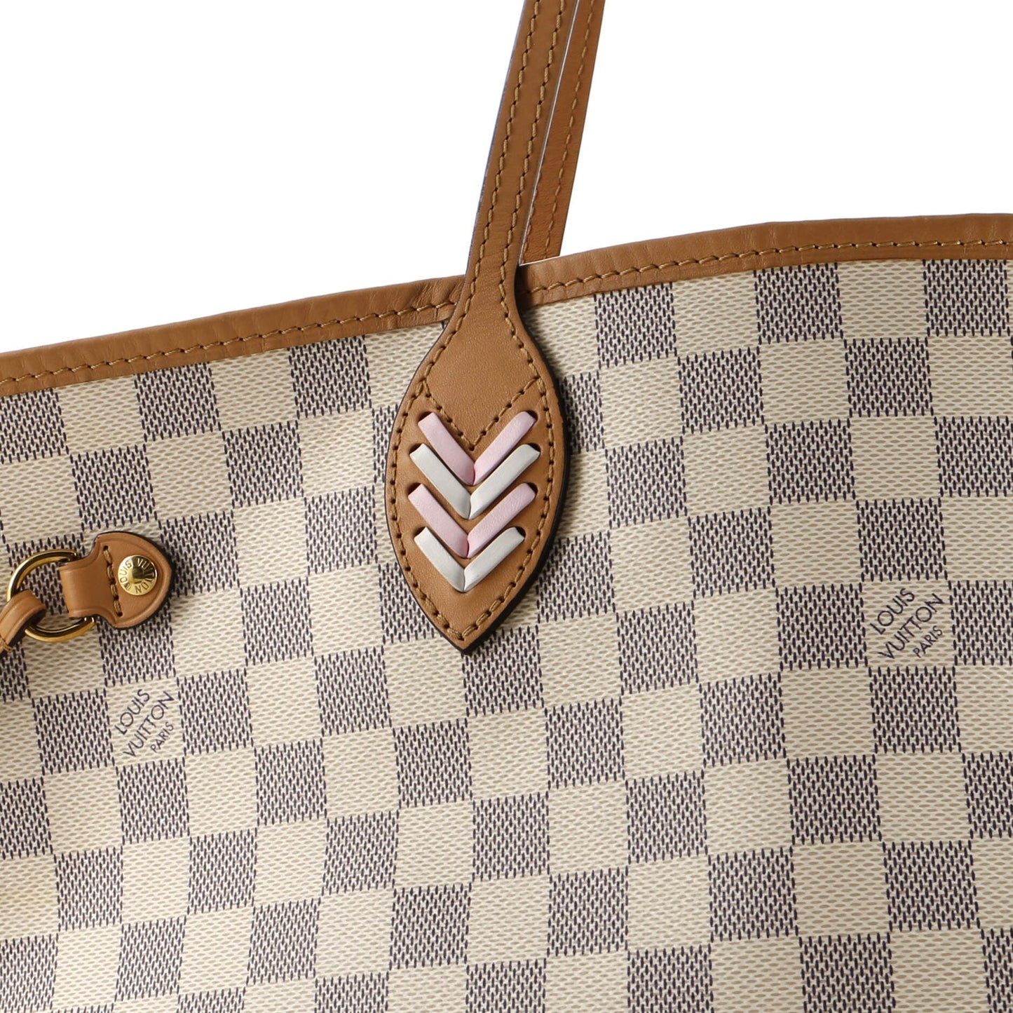 Louis Vuitton Neverfull NM Tote Damier with Braided Detail MM