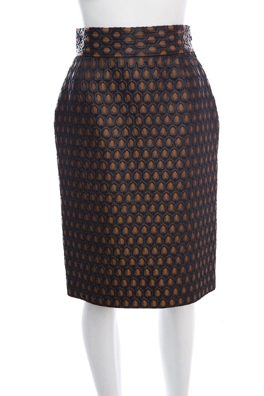 Prada Black & Brown Skirt SZ 42