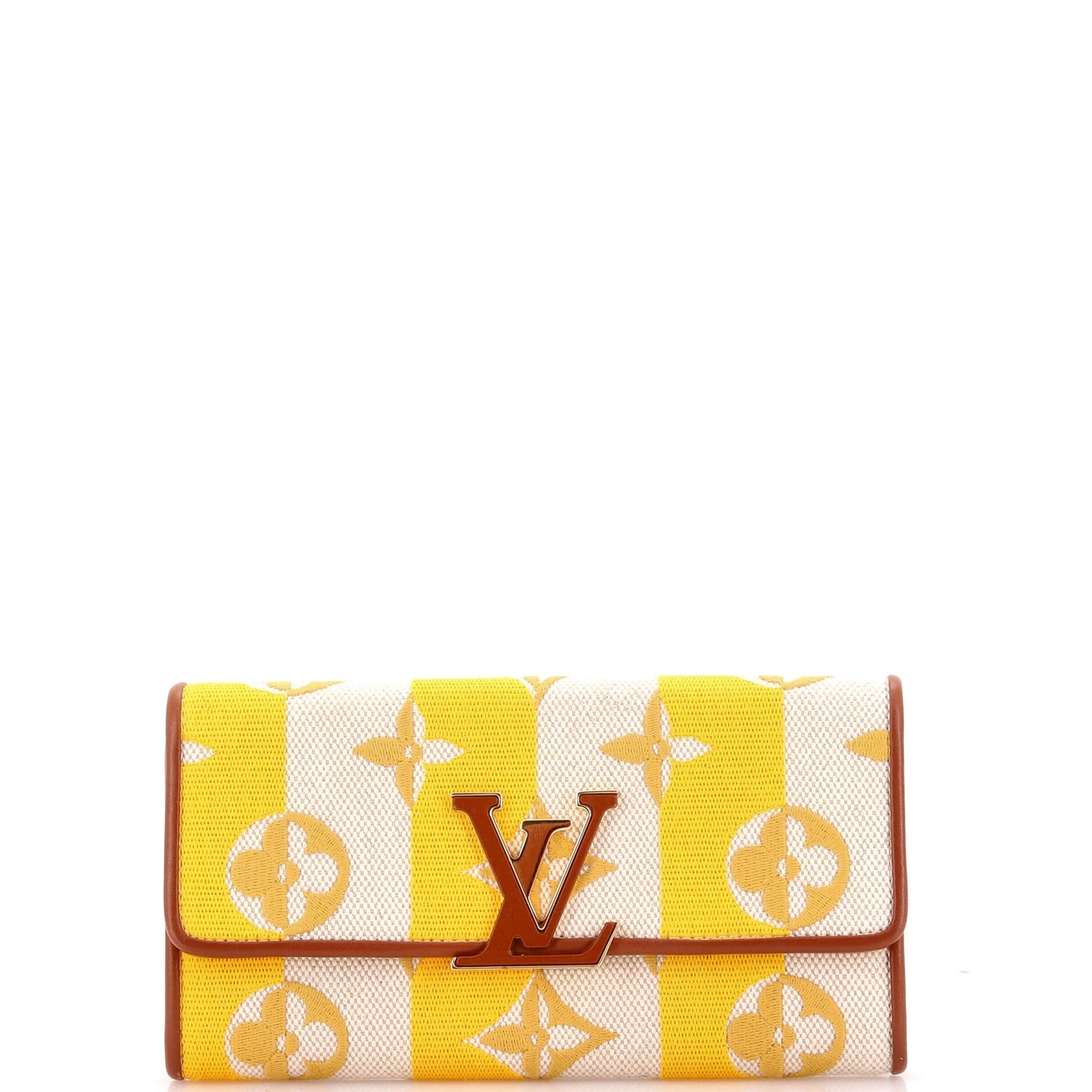 Louis Vuitton Capucines Wallet Striped Embroidered Canvas