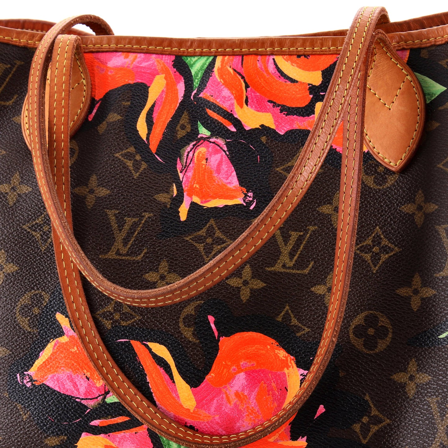 Louis Vuitton Neverfull Tote Limited Edition Monogram Roses MM
