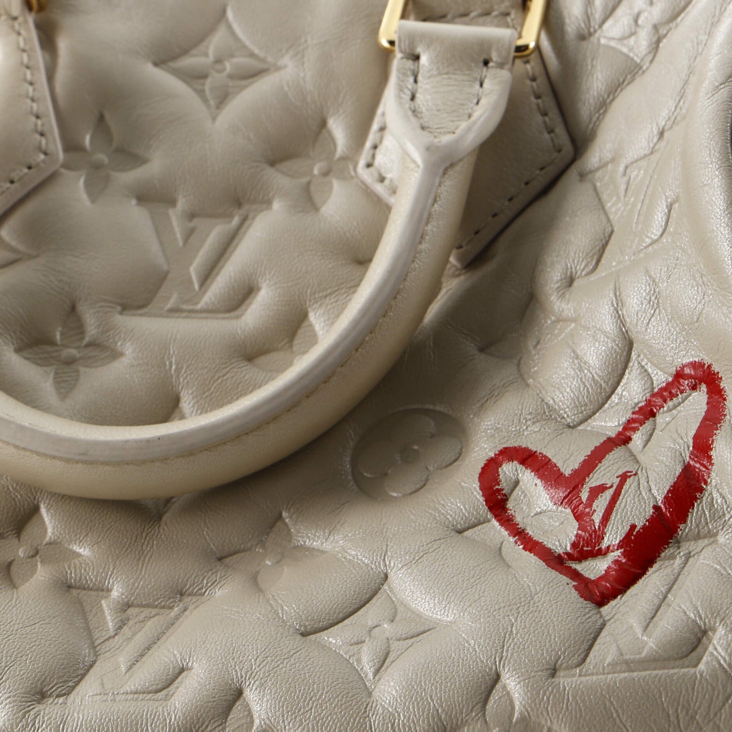 Louis Vuitton Speedy Bandouliere Bag Limited Edition Fall in Love Monogram Embossed Lambskin 22