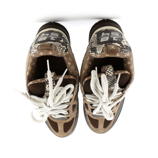 Louis Vuitton Men's LV Skate Sneakers Technical Mesh with Snakeskin and Leather