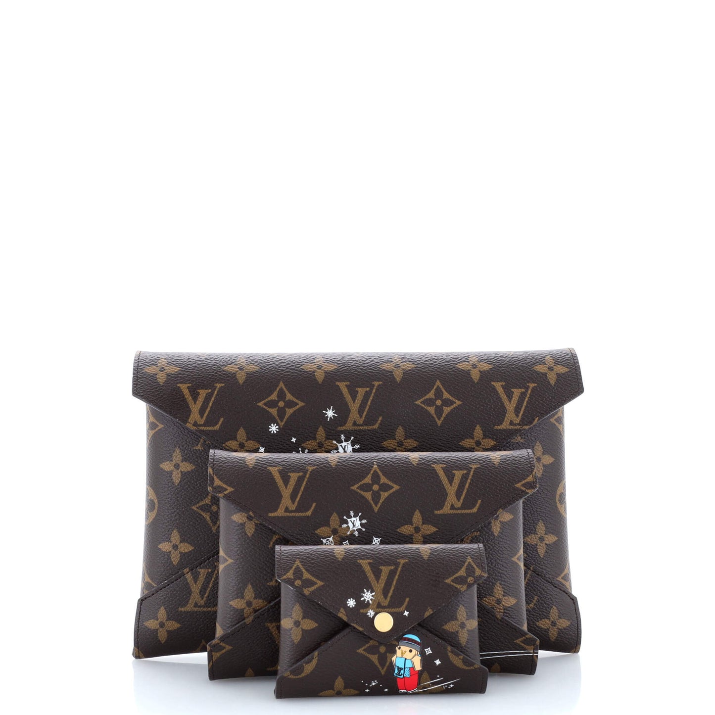 Louis Vuitton Kirigami Pochette Set Limited Edition Vivienne Xmas Monogram Canvas