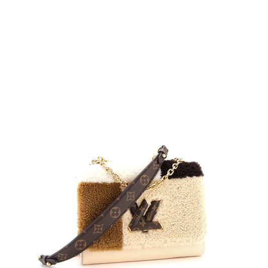 Louis Vuitton Twist Handbag Teddy Fleece with Epi Leather MM