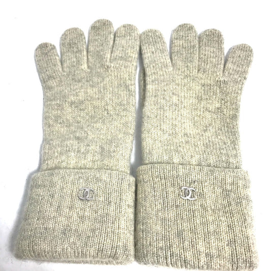 CHANEL gloves cashmere Beige type CC COCO Mark Women