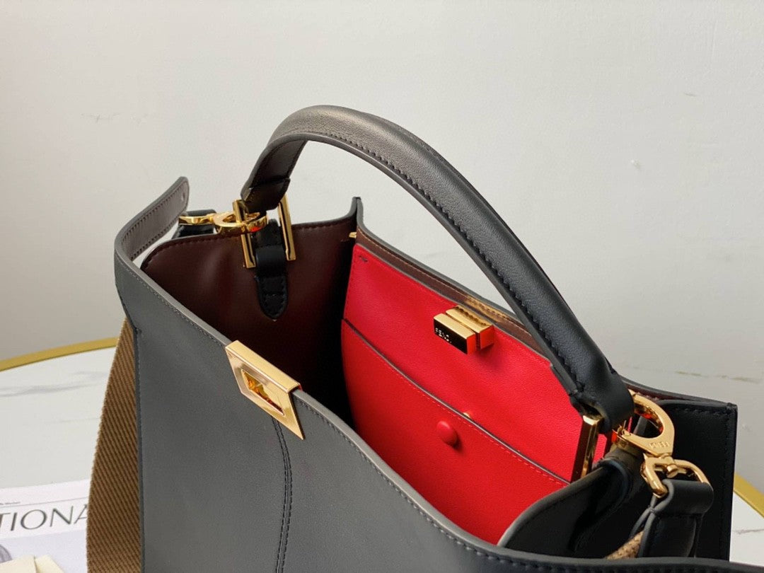 Top QualityTop Quality Peekaboo X-Lite Tote Medium Black Bag For Woman 30cm/12in