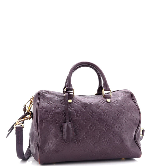 Louis Vuitton Speedy Bandouliere Bag Monogram Empreinte Leather 30