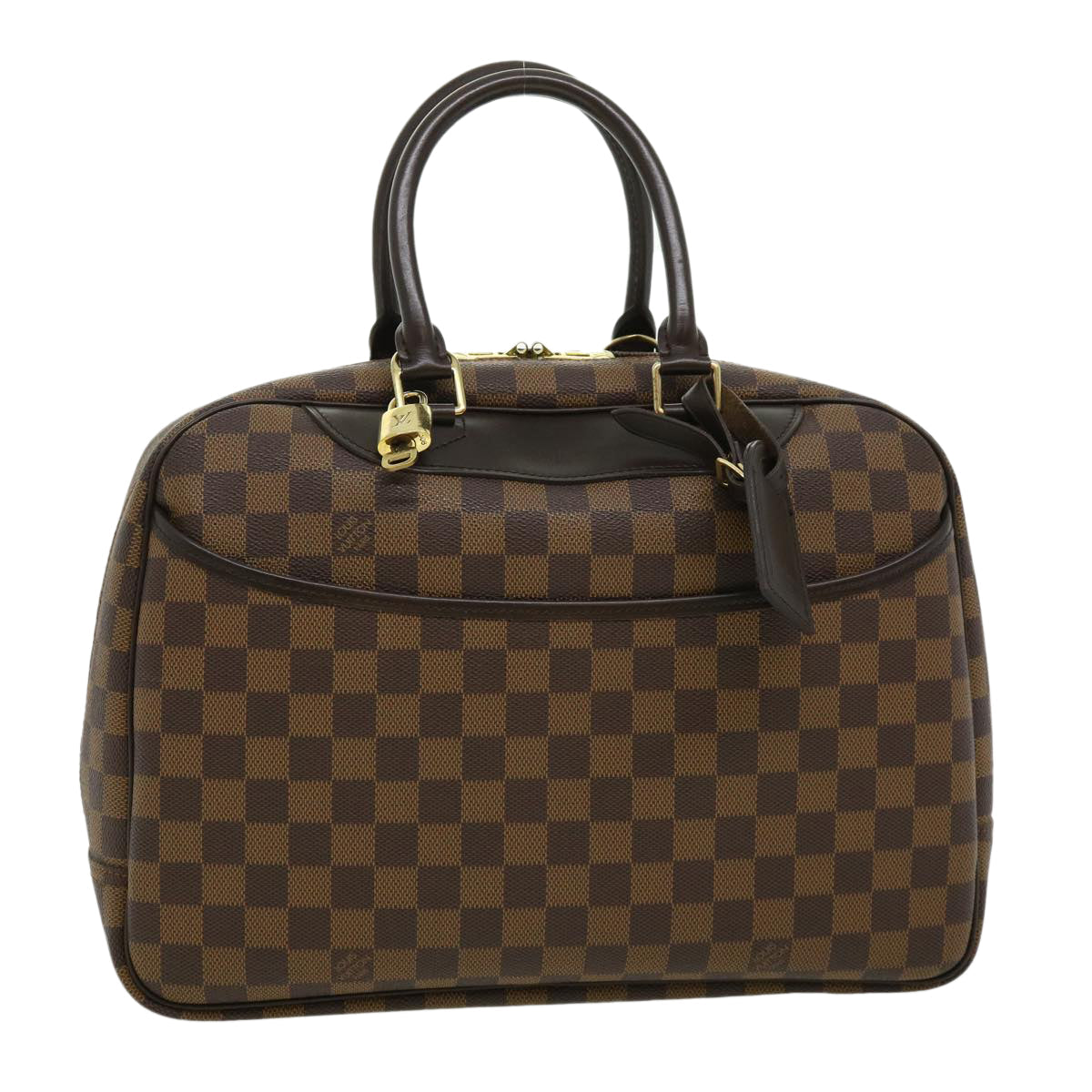 LOUIS VUITTON Damier Ebene Deauville Hand Bag SP Order N47272 LV Auth 30665