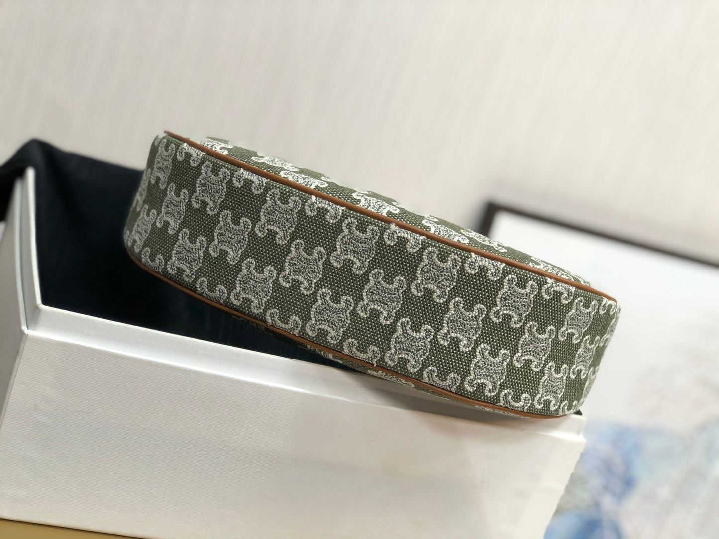 Top Quality Ava Bag In Triomphe Canvas Green For Women 9in/23cm