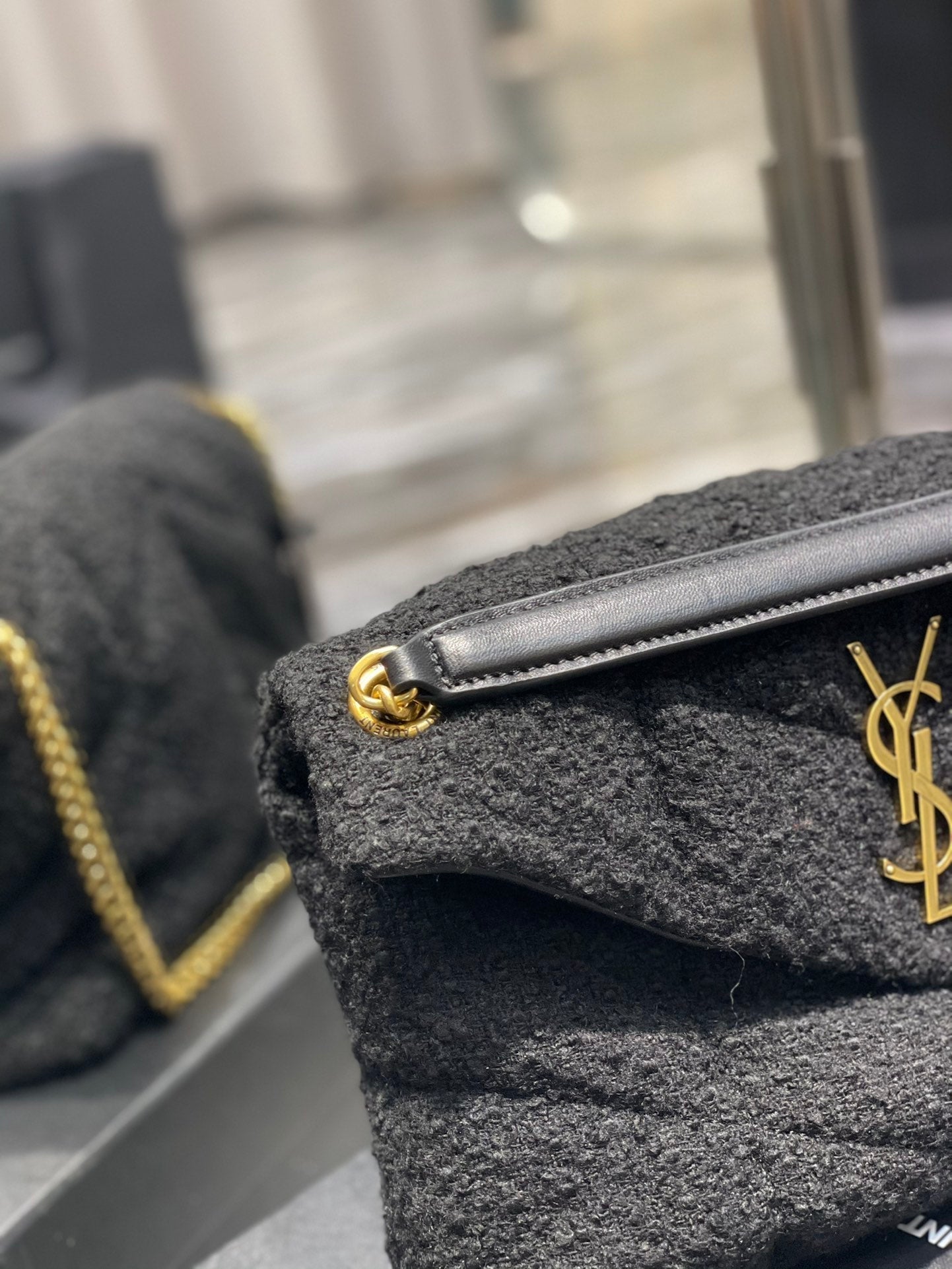 YSSL Puffer Small Chain Bag Black For Women, Women’s Bags 11in/29cm YSL‎