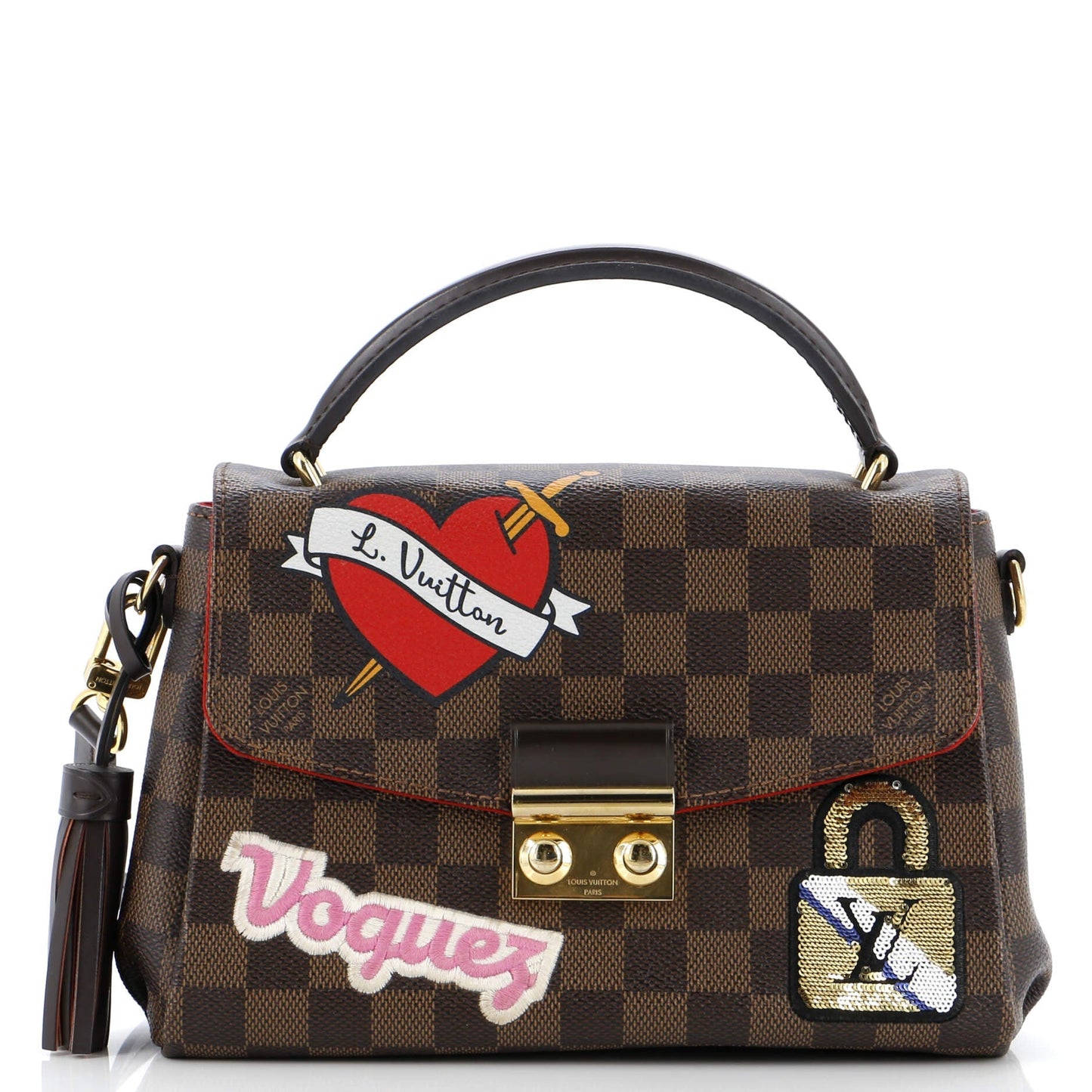 Louis Vuitton Croisette Handbag Limited Edition Patches Damier